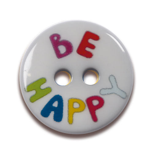Knopf Be Happy grau