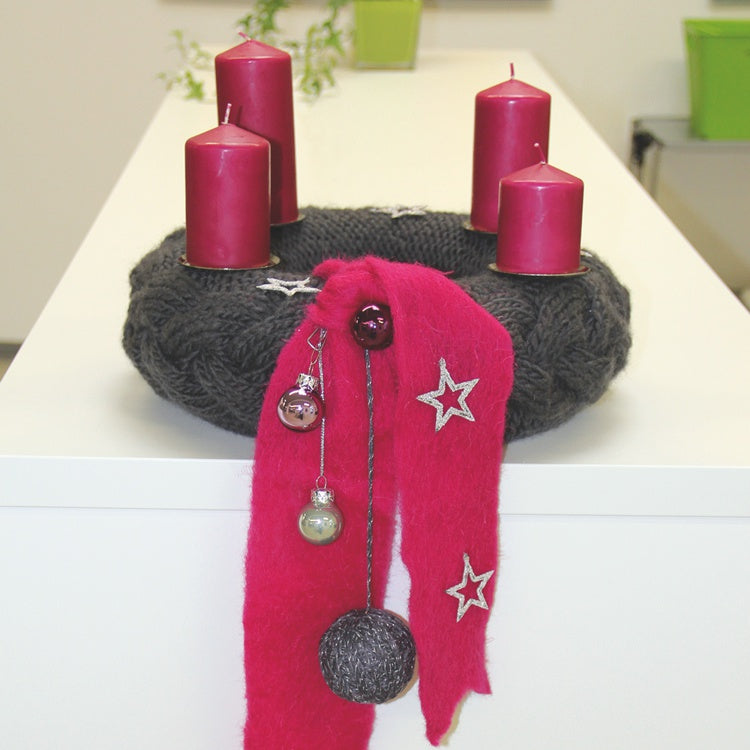 Gestrickter Adventskranz "Filzwolle" 755246